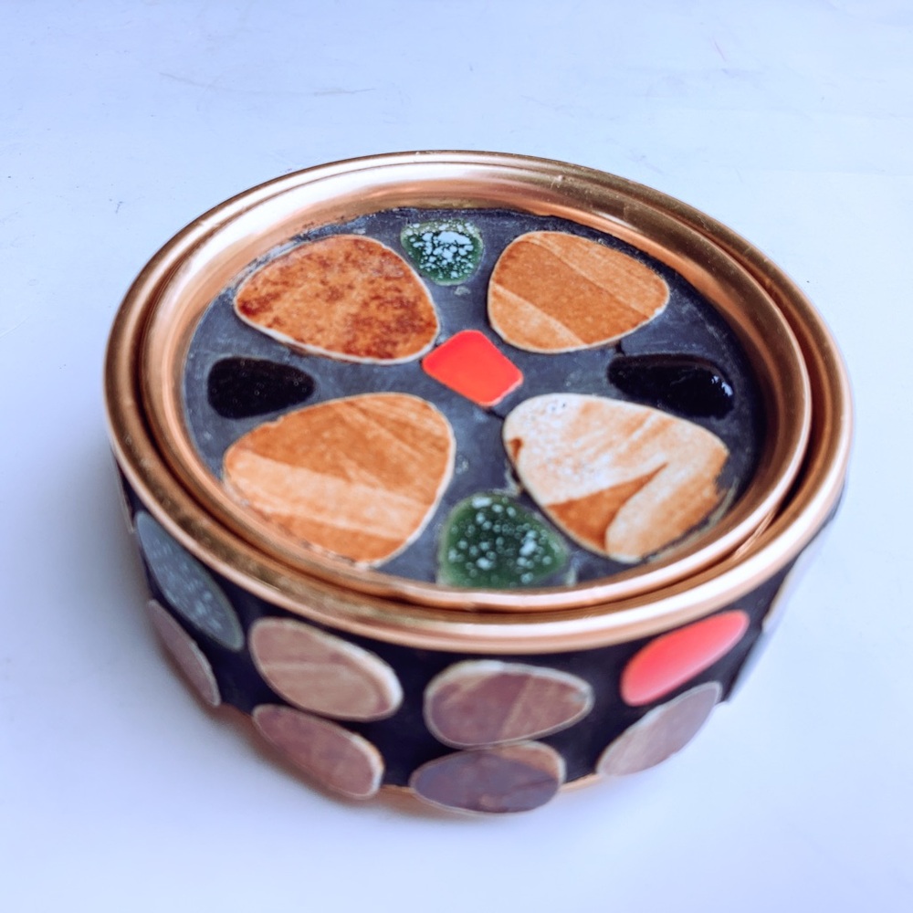 MCM Mosaic Copper Coasters Set Of 6 - Picture 2 of 6